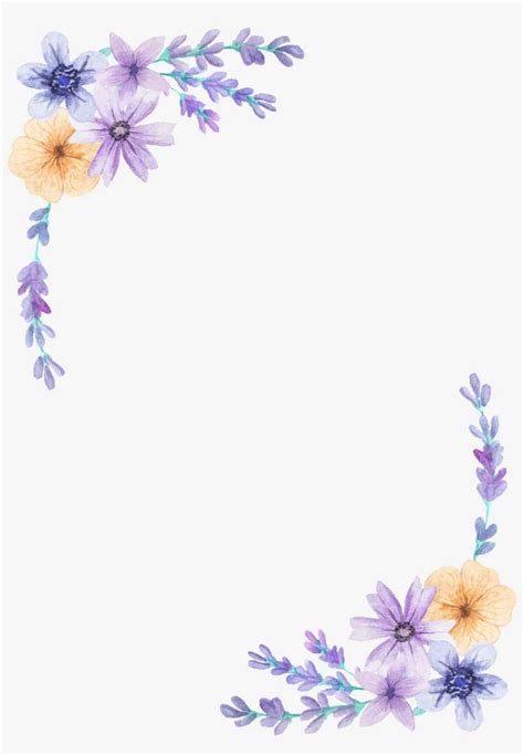 Purple Flower Clipart Decorative Purple Flower Border Transparent