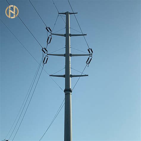 138kv Hdg 33m Electric Utility Pole With Baseplate And M42 Anchor Bolt