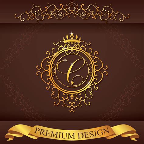 Letter C Luxury Logo Template Flourishes Calligraphic Elegant Ornament