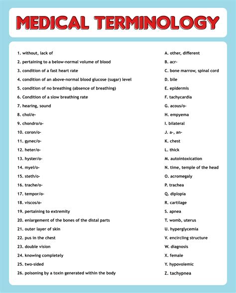 10 Best Medical Terminology Worksheets Printable For Free At
