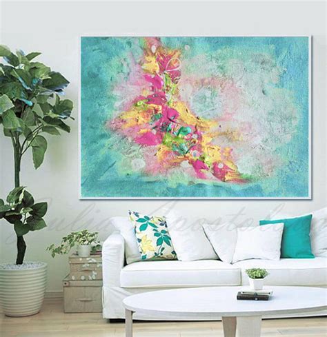 Tropical Abstract Painting Hawaiian Beach Topaz Turquoise Etsy In