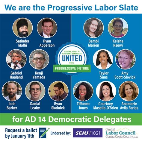 california democratic party “cadem” assembly district “adem” 4 and 11 and 14 election slate