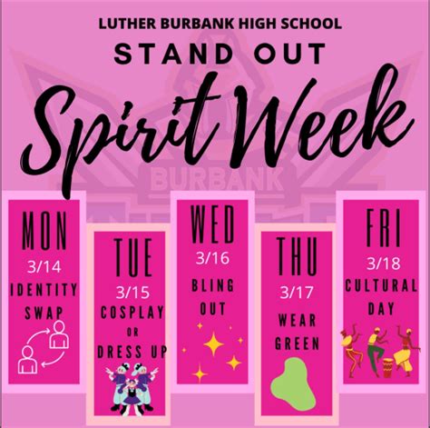 Lbhs Spirit Week Luther Burbank High School