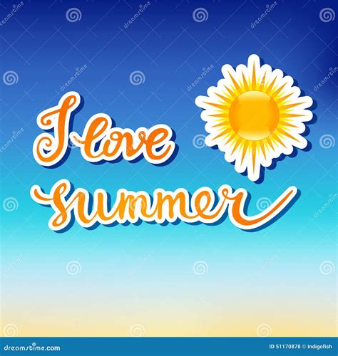 I Love Summer Stock Vector Illustration Of Symbol Font 51170878