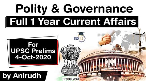 Complete One Year Polity Governance Current Affairs For UPSC Prelims