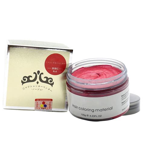 Mofajang Hair Wax Color Styling Cream Mud Natural Hairstyle Color Pomade Washable Temporary Red