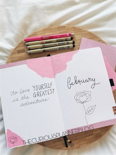 Floral February Bullet Journal Setup The Curious Planner
