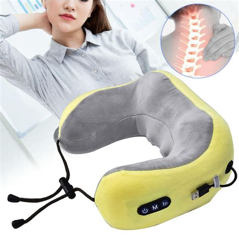Mgaxyff U Shaped Intelligent Neck Massager Usb Charging Travel Sleeping Neck Cervical Massage