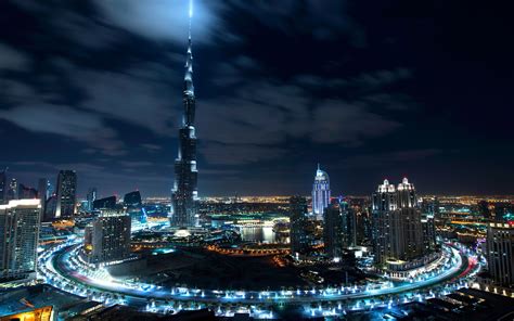 Télécharger Fonds D écran Burj Khalifa à Dubai Nuit L Architecture Moderne Métropole Gratte