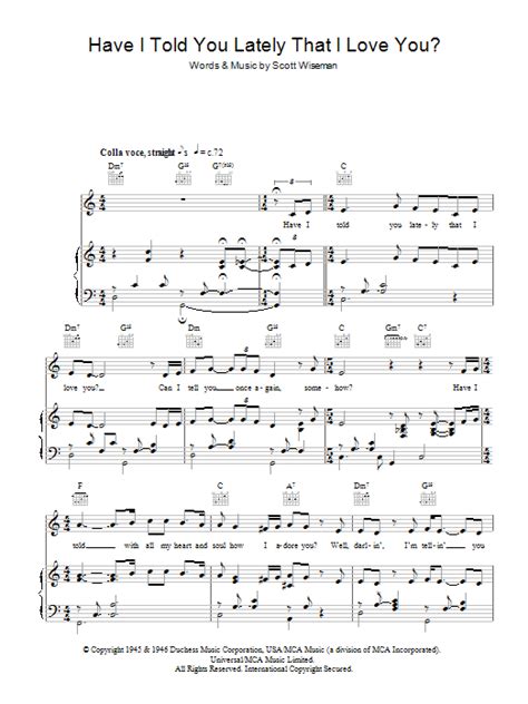 When you're not with me. Have I Told You Lately That I Love You? | Sheet Music Direct