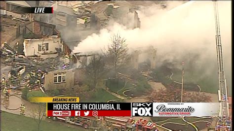 Fire Crews Battle Massive House Fire In Columbia Illinois Youtube