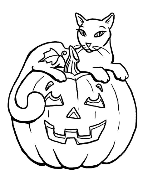 The Cat On The Pumpkin Coloring Pages | Pumpkin coloring pages, Cat