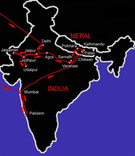 Indija I Nepal Mapa