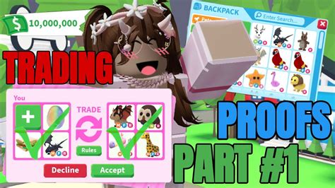 Trading Proofs Part 1 🌼 🌼 Roblox Adopt Me Youtube