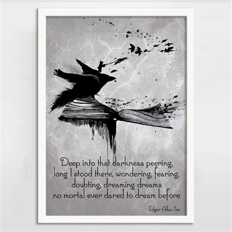 The Raven By Edgar Allan Poe Alternative Gothic Quote Print