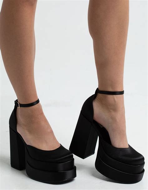 steven madden charlize satin platform heels black tillys heels chunky heels outfit black
