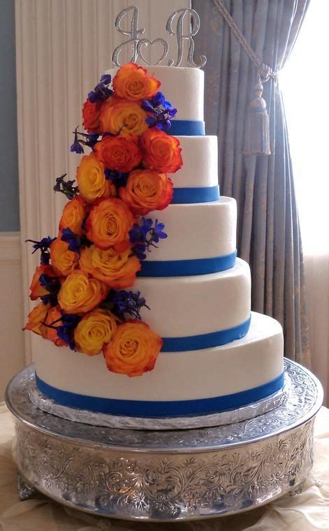 Royal Blue And Orange Wedding Cakes Wedding
