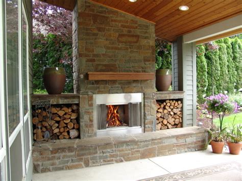 Outdoor Fireplace Bull Mountain Traditional Patio