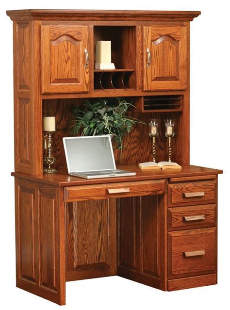 Plus, the idea of using such a desk is that you can also add books and even some decorations. Amish Flat Top Computer Desk with Hutch Top 48"