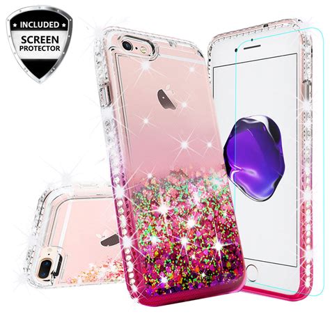 Apple Iphone 8 Plus Case Liquid Glitter Phone Case Waterfall Floating