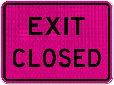 Pink Exit Closed Sign Get 10 Off Now