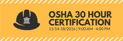 Osha 30 Hour For Construction Certification