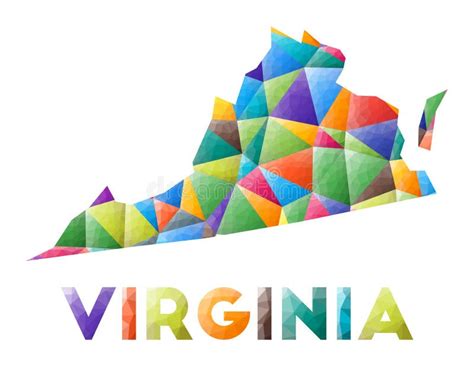 Low Poly Map Of Virginia Stock Vector Illustration Of Northern