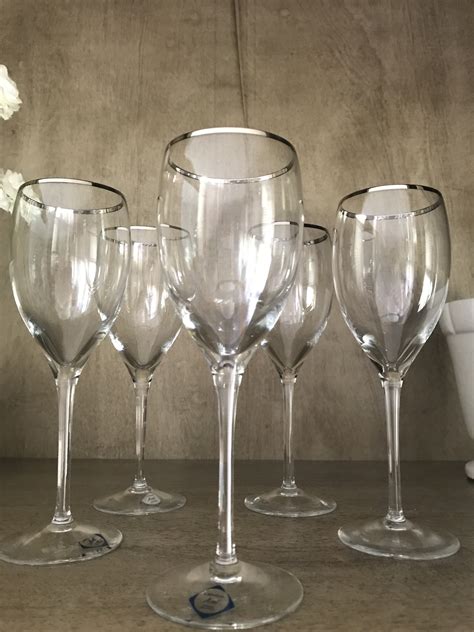 Five Vintage Lenox Ariel Crystal Wine Glasses Etsy