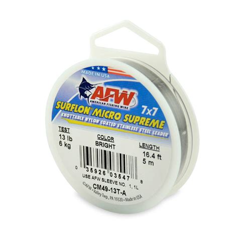 Afw Surflon Micro Supreme Nylon Coated 7x7 Stainless Steel Leader