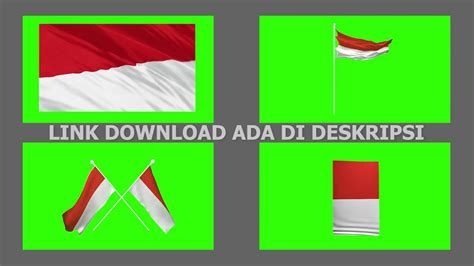 Download Gratis Video Animasi Bendera Merah Putih Berkibar Green Screen