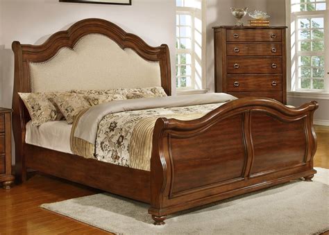 Davina Brown Cherry King Sleigh Bed From Homelegance 1837k 1ek Coleman Furniture