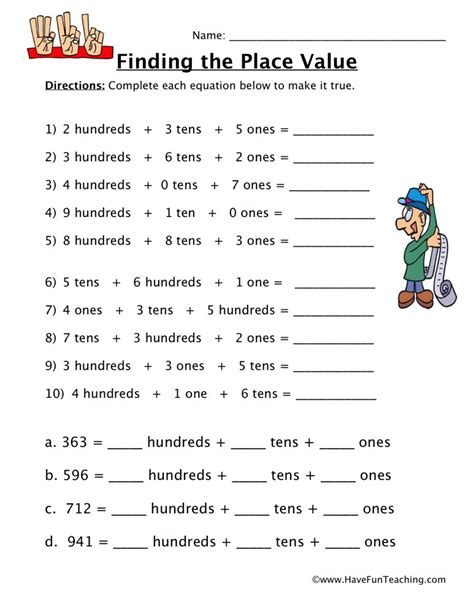 Hundreds Tens Ones Place Value Worksheet By Teach Simple