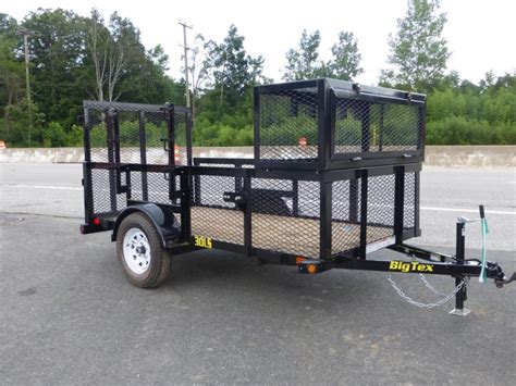 Big Tex Trailers 5' x 10' Landscape Trailer w/ Mesh Sides and Box | New enclosed cargo utility ...
