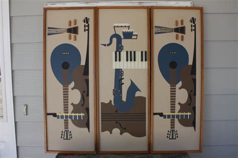 See more ideas about art, dimensional wall, online wall art. Vintage 60s Mid Century Modern Wall Art Musical Instruments 3