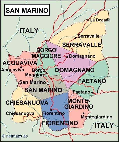 San Marino Political Map Illustrator Vector Eps Maps Eps Illustrator