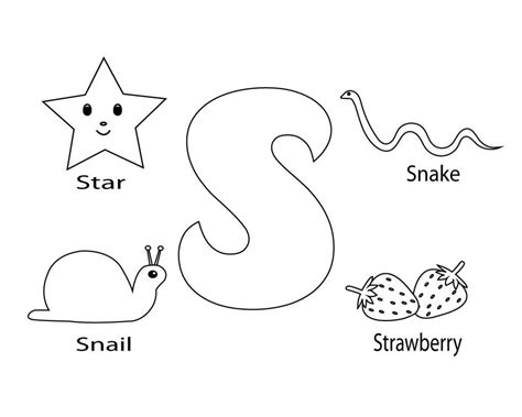 Letter S Coloring Pages To Print  Free coloring pages, Kid coloring