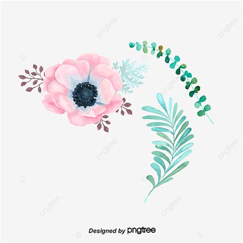 Dibujos divertidos para que los niños aprendan en la. Watercolor Flower Leaves Decorated, Watercolor Flower ...