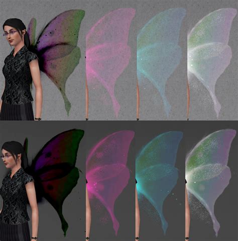 Mod The Sims Iridescent Bug Wings For Fairies Default Replacements
