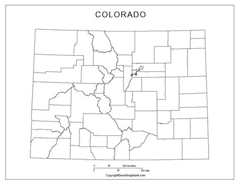 Printable Blank Map Of Colorado Outline Transparent Map