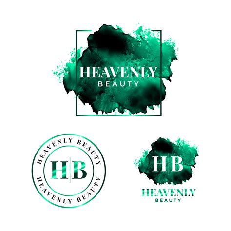 Beautiful Premade Emerald Green Metallic Logo Design Beauty Etsy