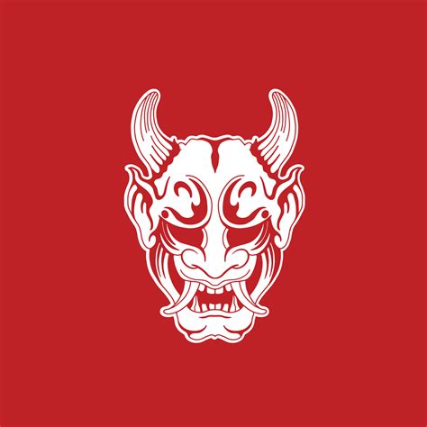 Ilustración De Vector De Diseño De Logotipo De Máscara De Demonio