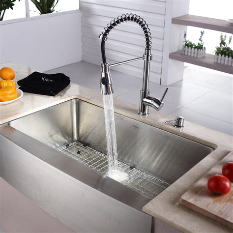 Stainless Steel Farmhouse Sink With Faucet Holes