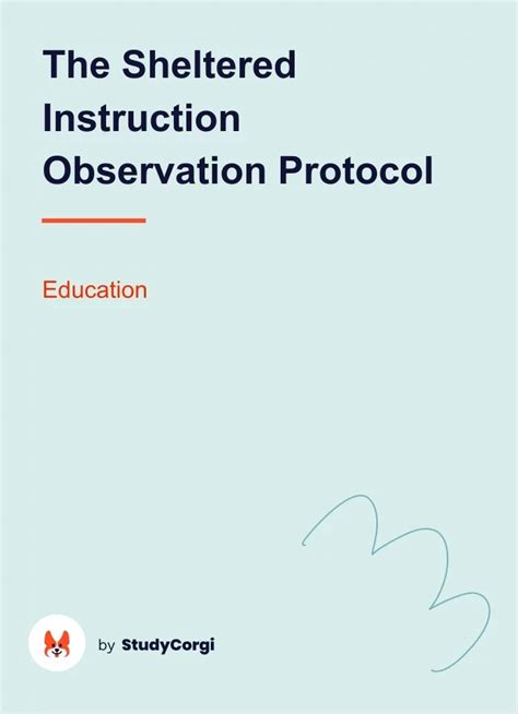 The Sheltered Instruction Observation Protocol Free Essay Example