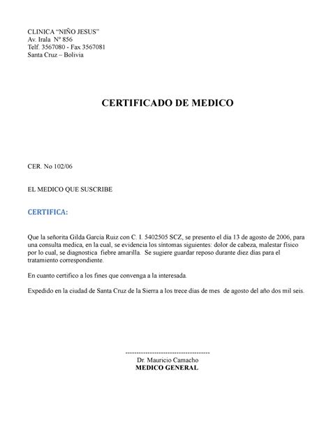 Formato De Carta De Solicitud De Certificado Medico Kulturaupice Porn