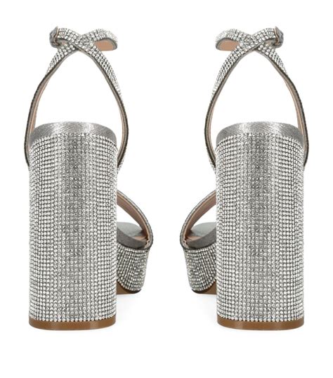 Womens Steve Madden Silver Embellished Lessa R Platform Sandals 105