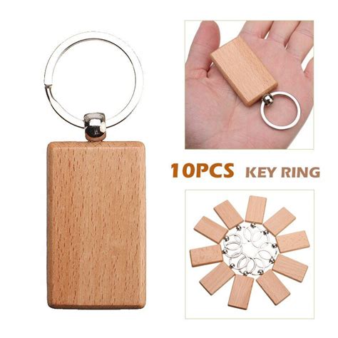 Wooden Plain Keyrings Tag Wood Key Ring Chain Fob Diy Handmade Etsy