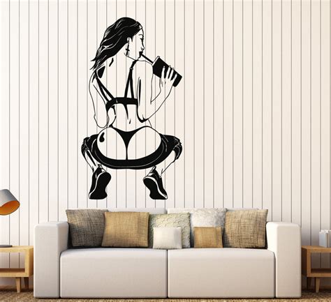 Vinyl Wall Decal Sexy Hot Young Girl Swag Cocktail Teenager Stickers U — Wallstickers4you