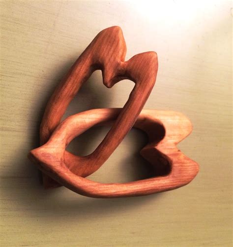 Wooden Interlocking Hearts Brim Studio