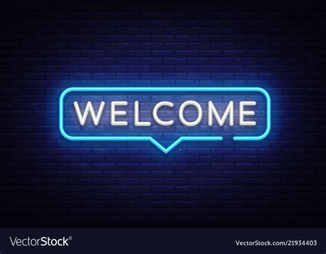 Welcome Neon Text Neon Sign Royalty Free Vector Image