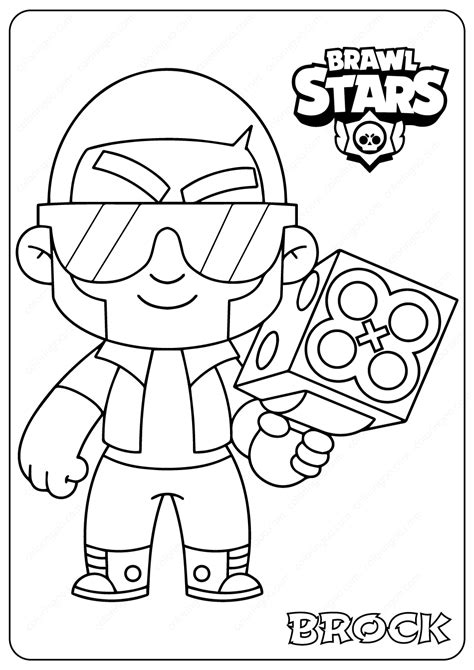 Nita and leon are going to a party. Printable Brawl Stars (Brock) PDF Coloring Pages in 2020 ...